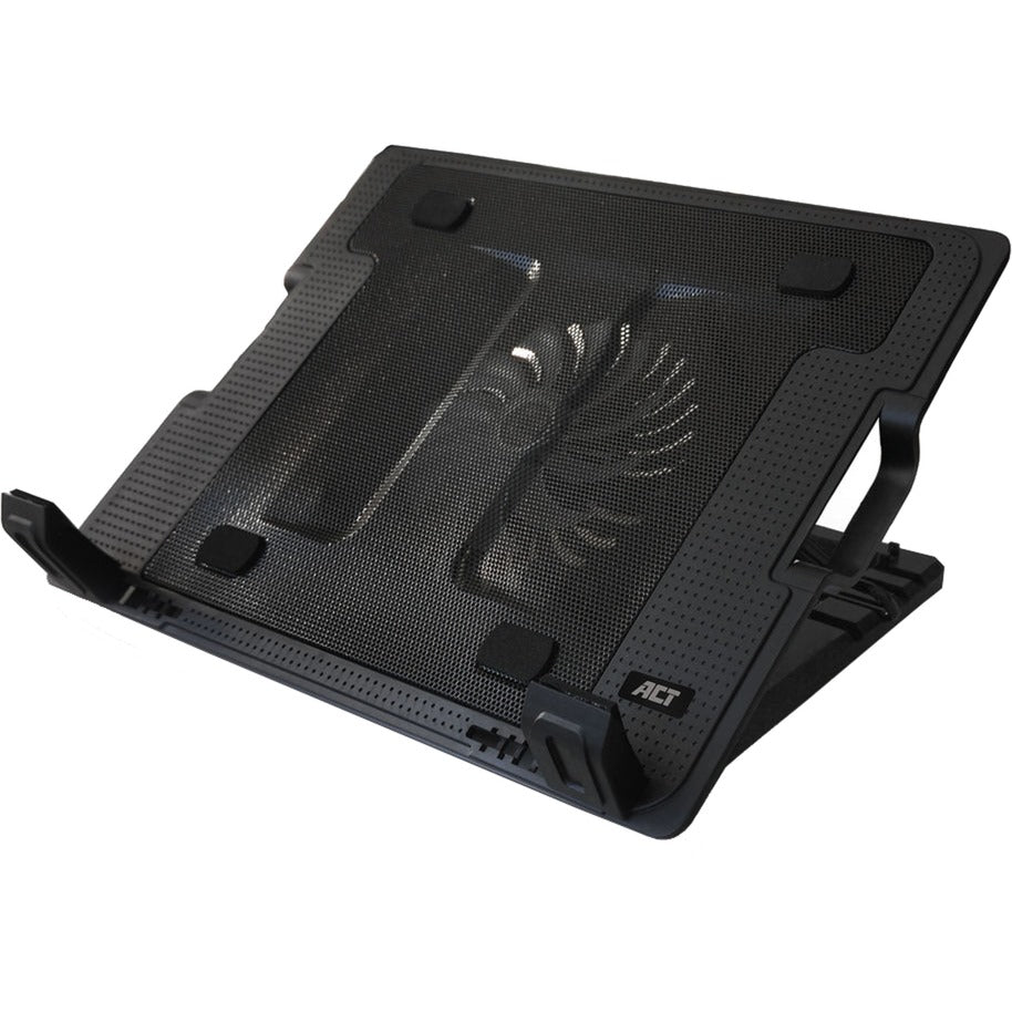 Act connectivity ac8110 laptopstandaard laptopkoeler (zwart, tot 17 in hoogte verstelbaar, 2-poorts hub)