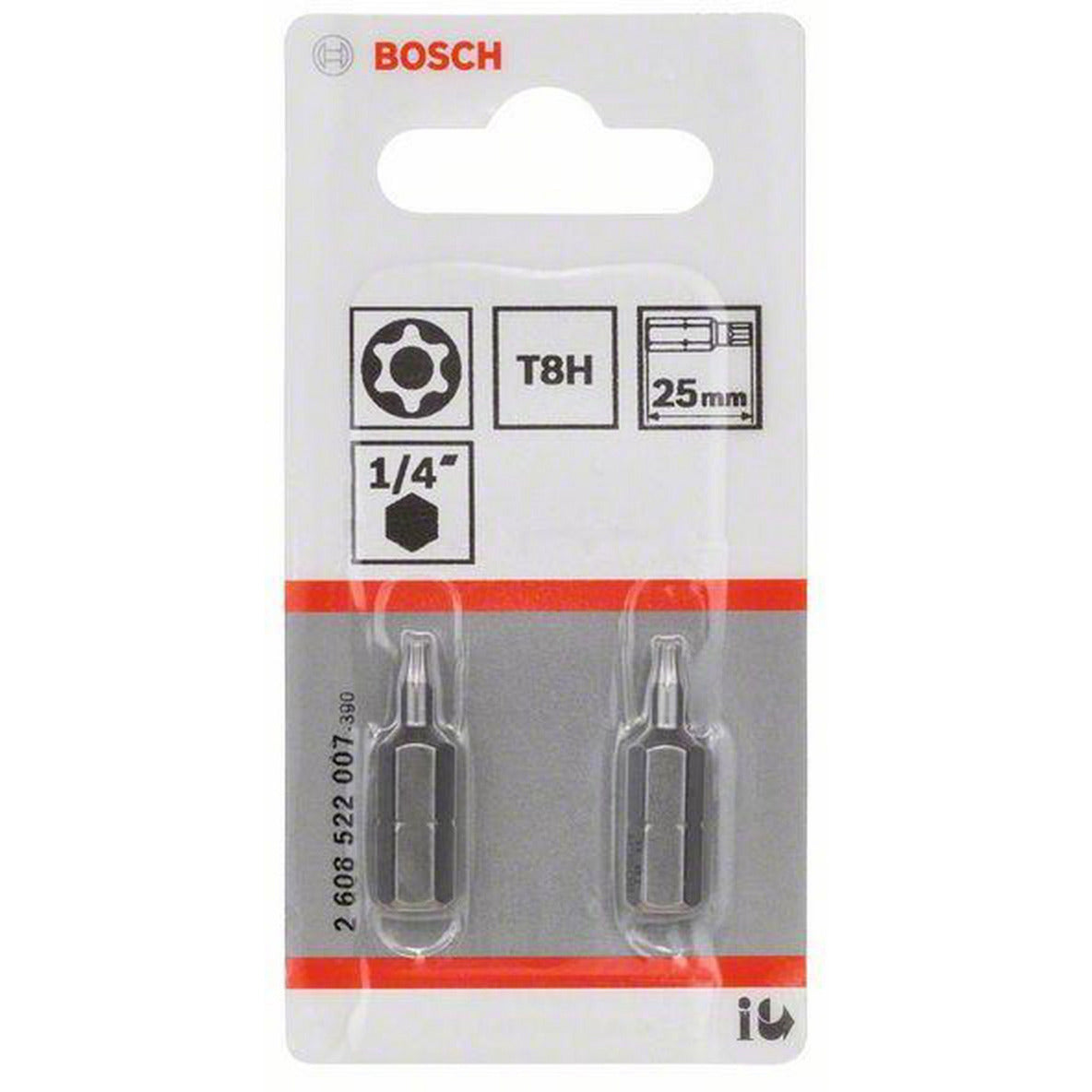 Bosch accessoires t8h security-torx®-bit extra-hard t8h, 25 mm 2 stuks - 2608522007
