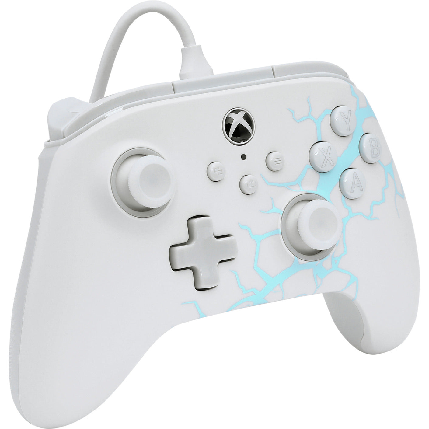 Powera advantage controller met kabel voor de xbox series x|s - poolijs (wit blauw, xbox series x|s, xbox one, pc)