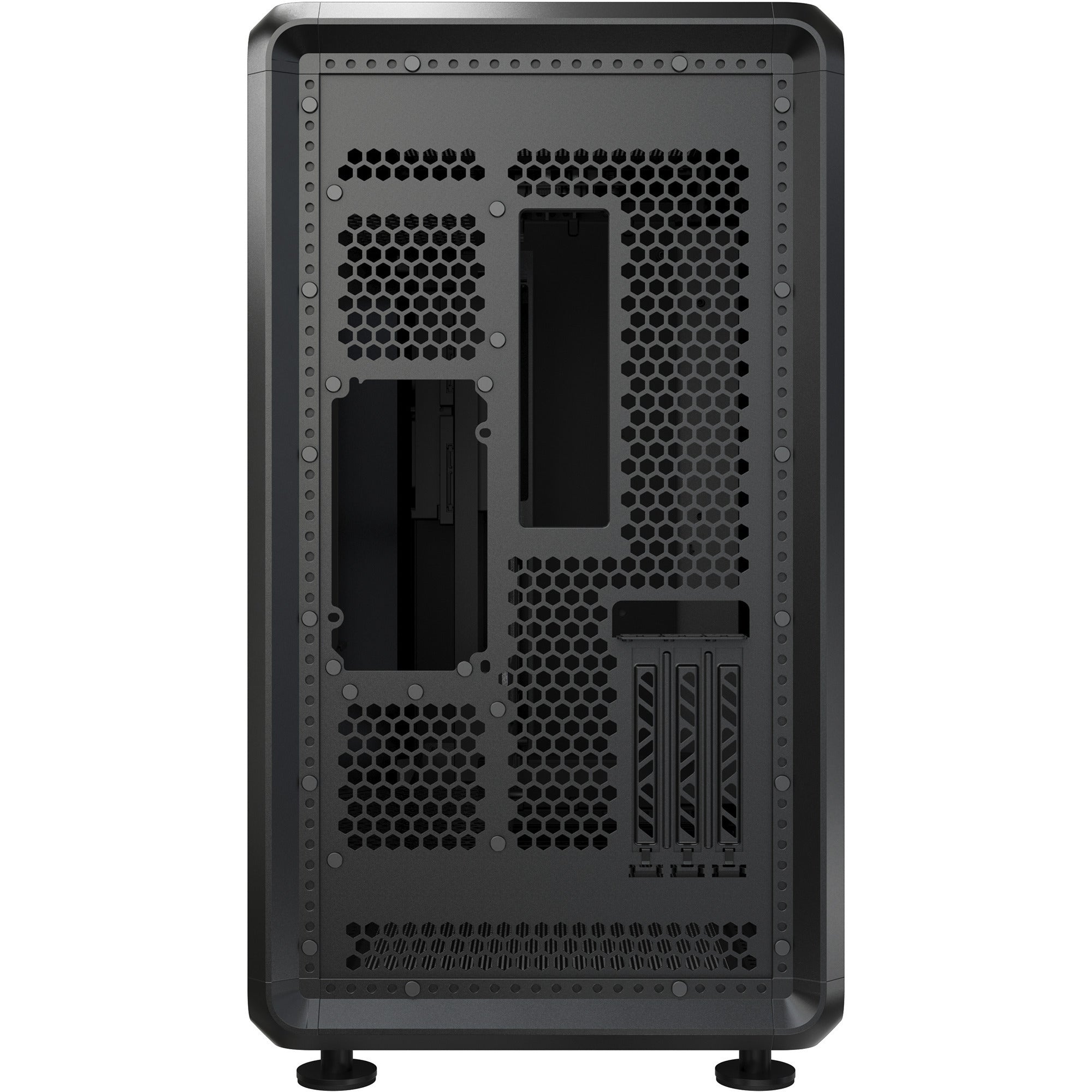 Cooler master masterframe 360 stage lcd midi tower behuizing (zwart | 2x usb-a | 1x usb-c | tempered glass)
