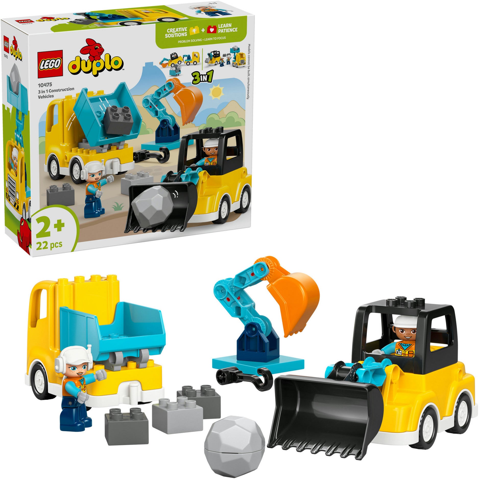 Lego duplo 10475 3-in1 bouwvoertuigen