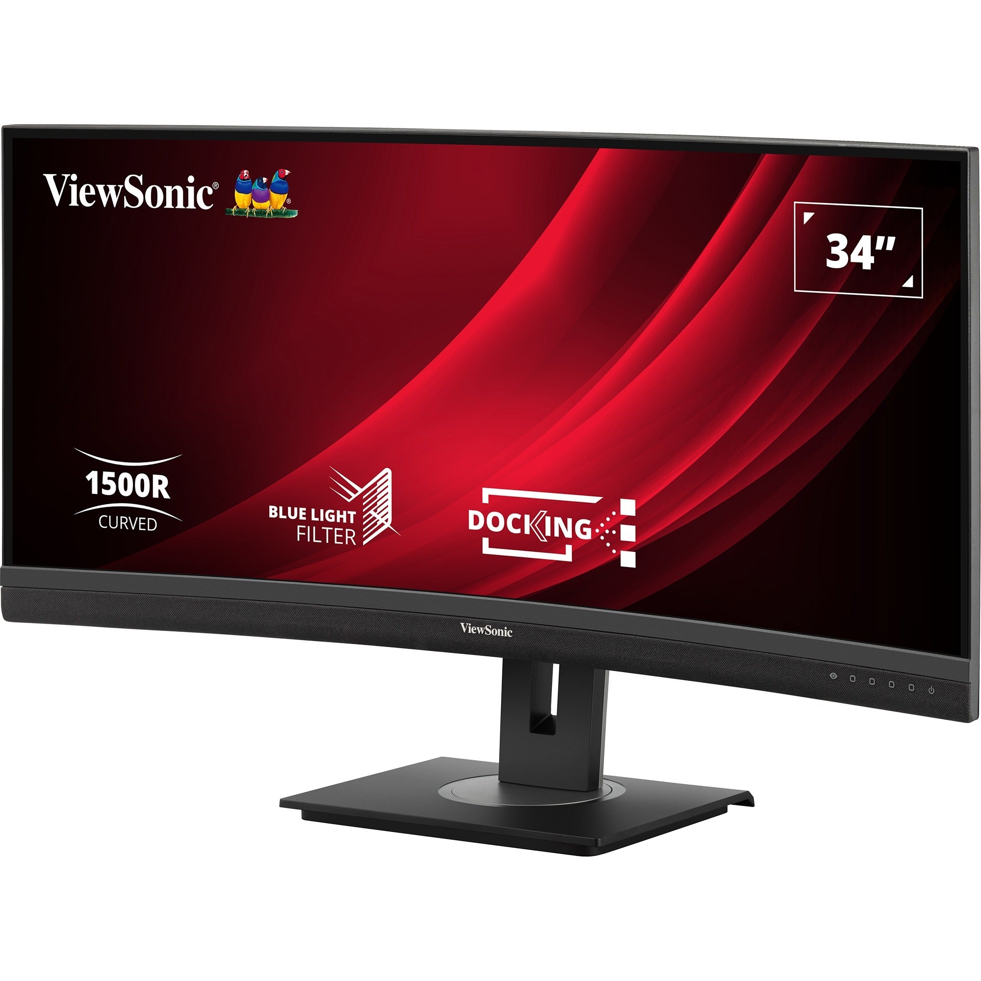 Viewsonic uwqhd curved docking monitor vg3456c 34 ultrawide (zwart (mat), 2x hdmi, 1x displayport, usb-a, usb-b, usb-c, lan, audio)