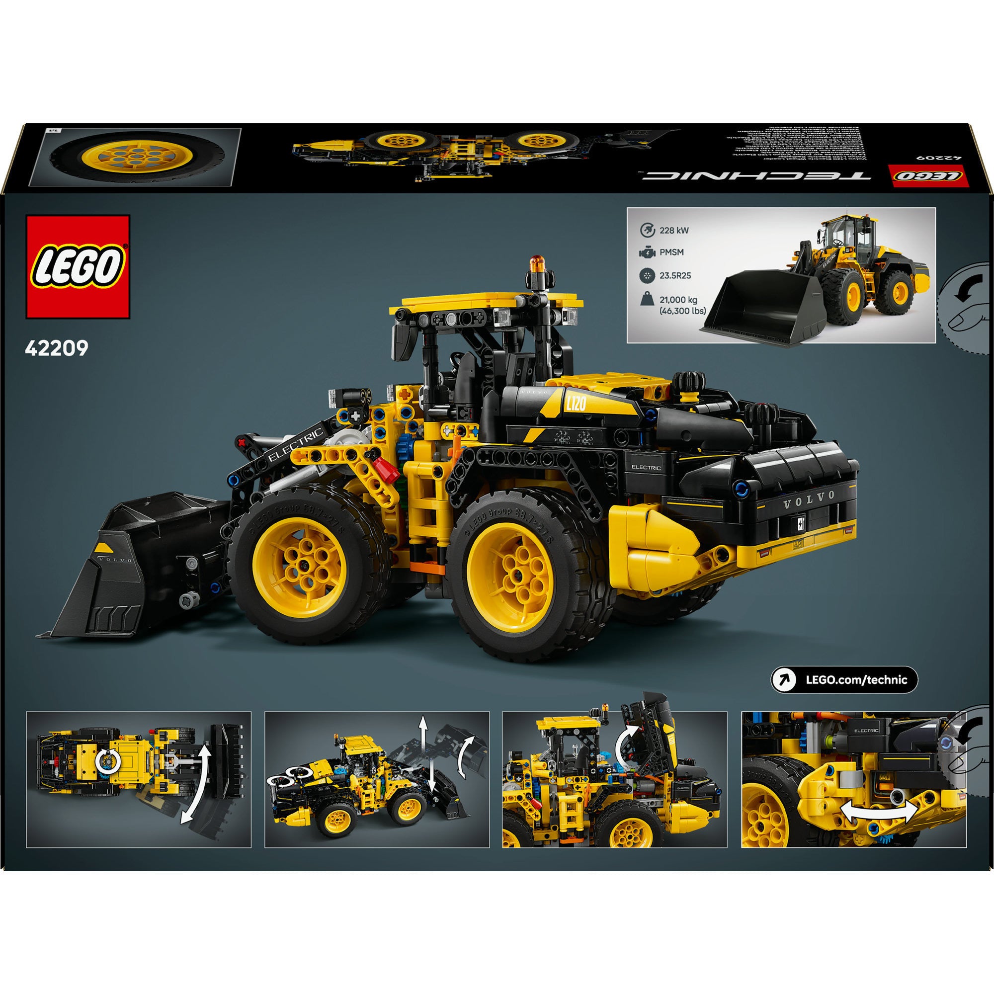 Lego technic volvo l120 electric wiellader speelgoed set - 42209