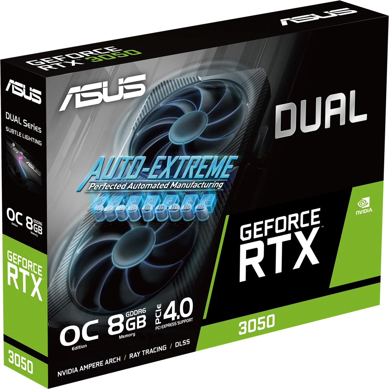 Asus geforce rtx 3050 dual v2 8gb gddr6 grafische kaart (lite hash rate, 1x displayport, 1x hdmi 2.1, dvi-d)