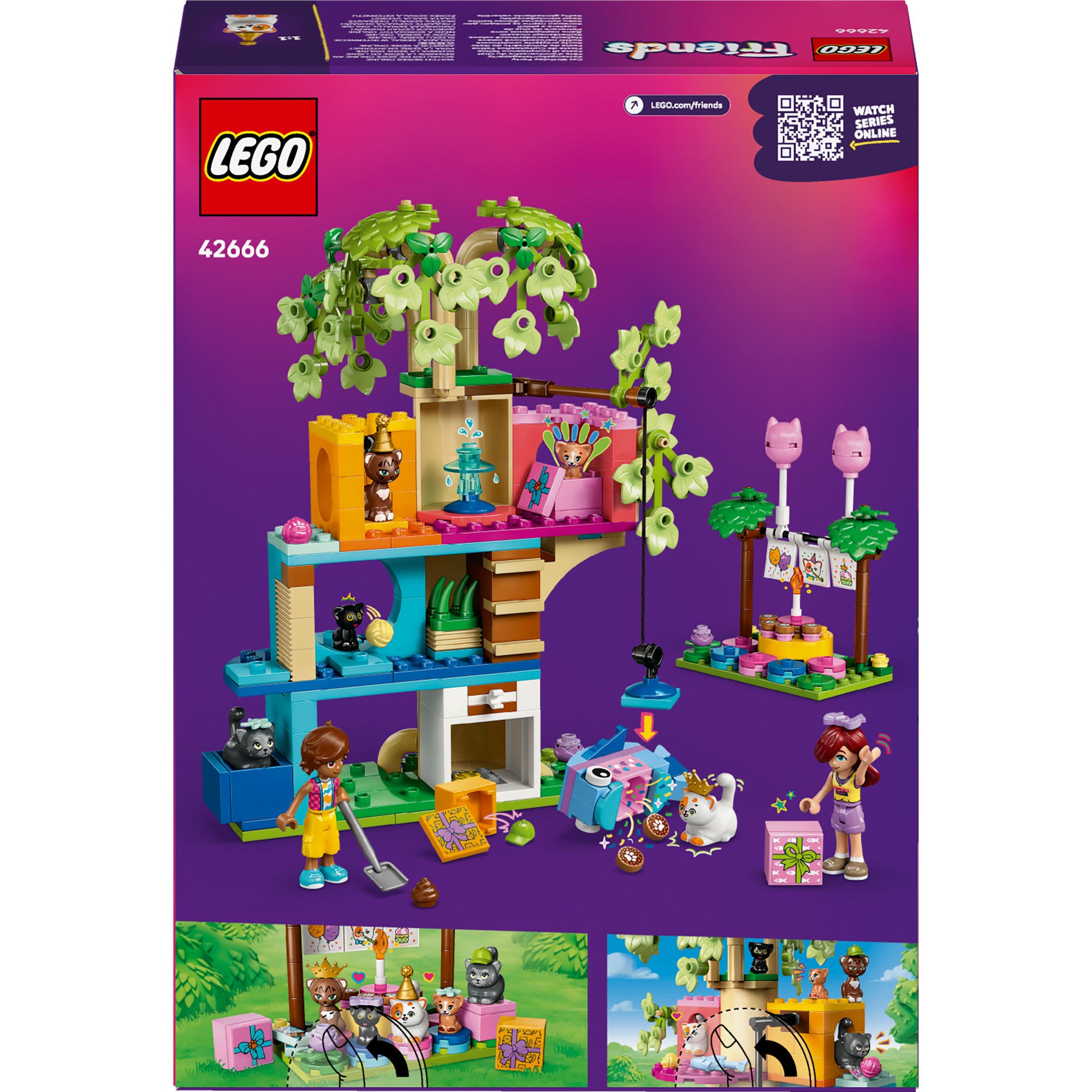 Lego 42666 Friends Kattenverjaardagsfeestjes en Boomhut