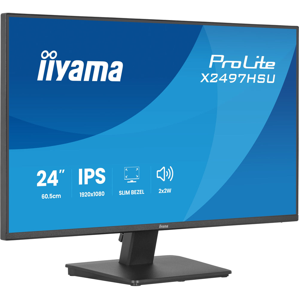 Iiyama prolite x2497hsu-b1 23.8 monitor (zwart, hdmi, displayport, 2x usb-a, 2x usb-c)