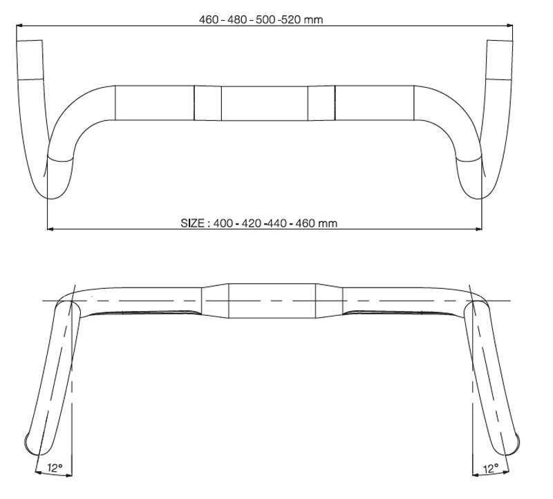 Deda stuurbocht grind 100 rhm di2 40cm alu bob