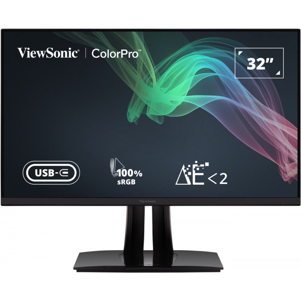 Viewsonic vp3256-4k 31.5 monitor (zwart (mat), 2x hdmi, 1x displayport, usb-a, usb-b, usb-c)