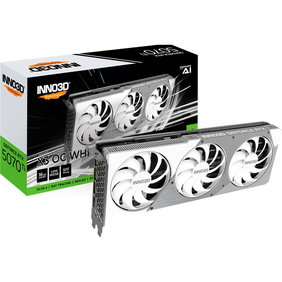 Inno3d geforce rtx 5070 ti x3 oc white grafische kaart (wit, dlss 4, 3x displayport, 1x hdmi 2.1)