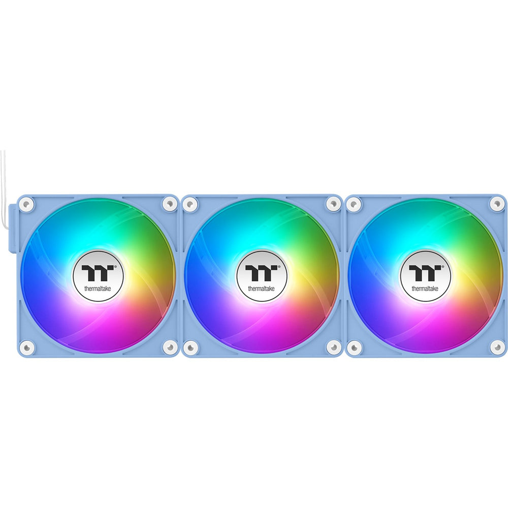 Thermaltake ct120 ex argb sync pc cooling fan hydrangea blue (3-fan pack) case fans (lichtblauw, 3 stuks, 120 x 120 x 25 mm, pwm)