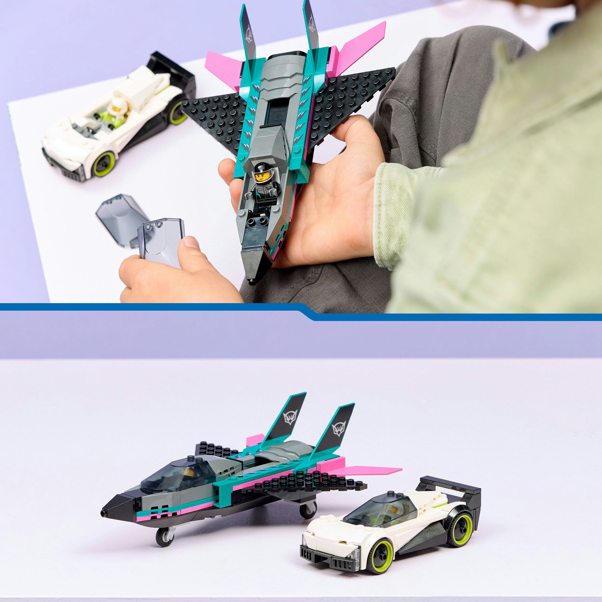 Lego city great vehicles - 60489 - straalvliegtuig vs. sportauto
