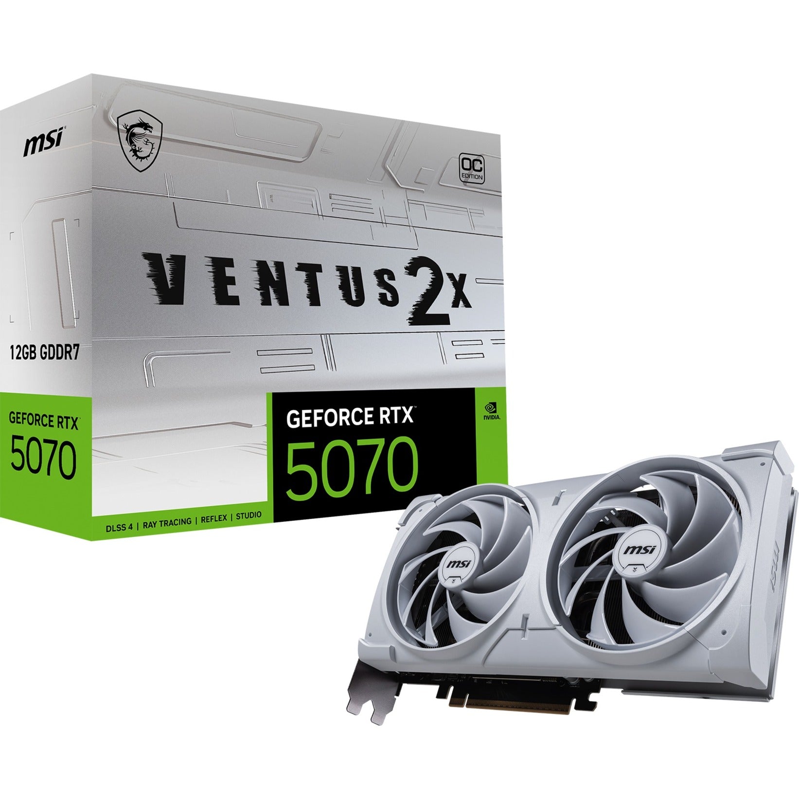 Msi geforce rtx 5070 12g ventus 2x oc white grafische kaart (wit, 3x displayport, 1x hdmi)