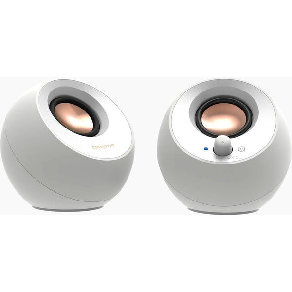 Creative pebble v3 pc-luidspreker (wit, bluetooth, usb-c, aux)