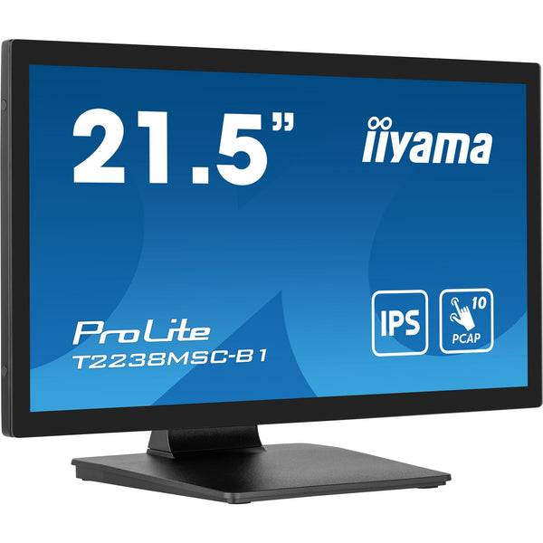 Iiyama prolite t2238msc-b1 21.5 touchscreen monitor (zwart (mat), 1x displayport, 1x hdmi, 2x usb-a)