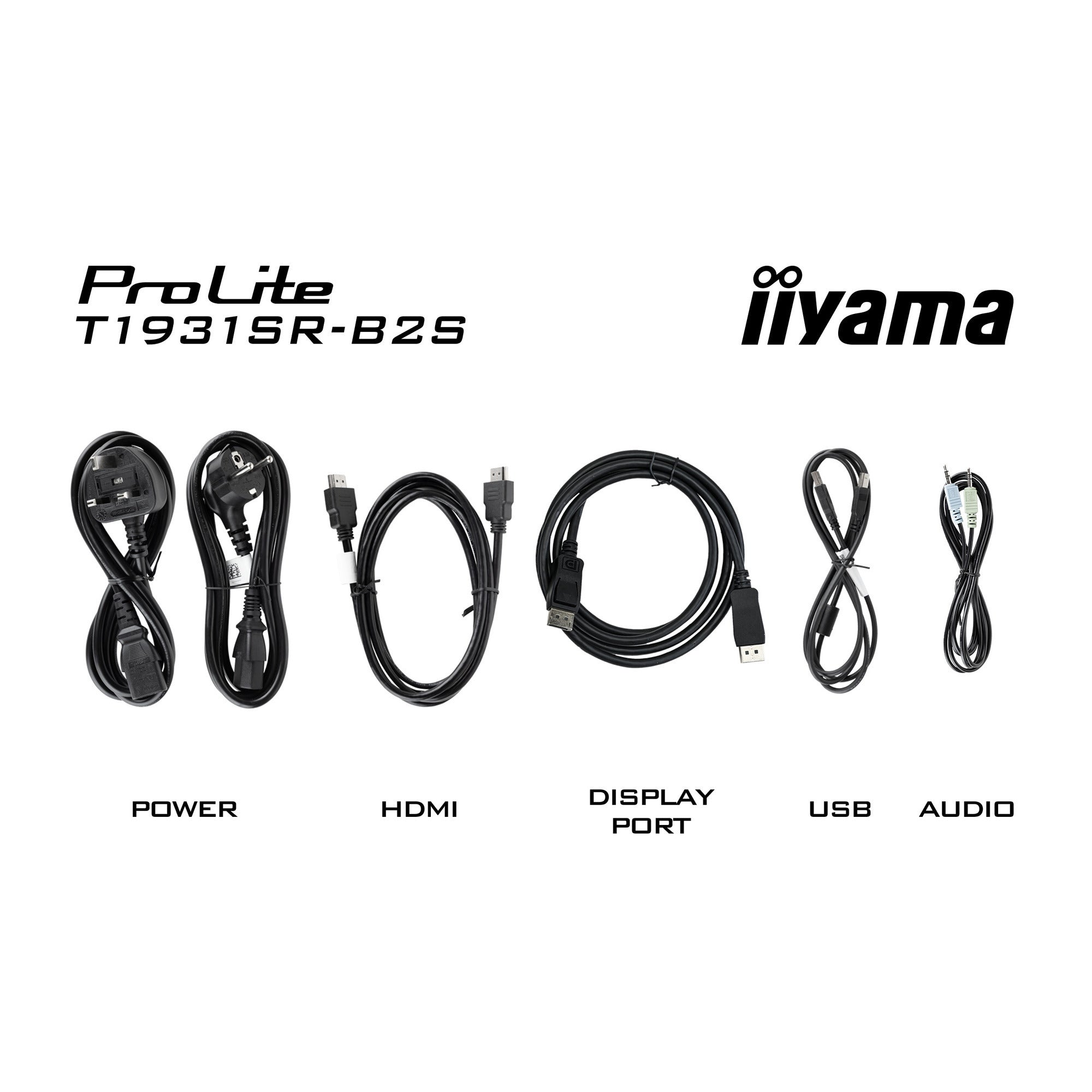 Iiyama prolite t1931sr-b2s 19 touchscreen monitor (zwart, vga, hdmi, displayport, audio, touchscreen)