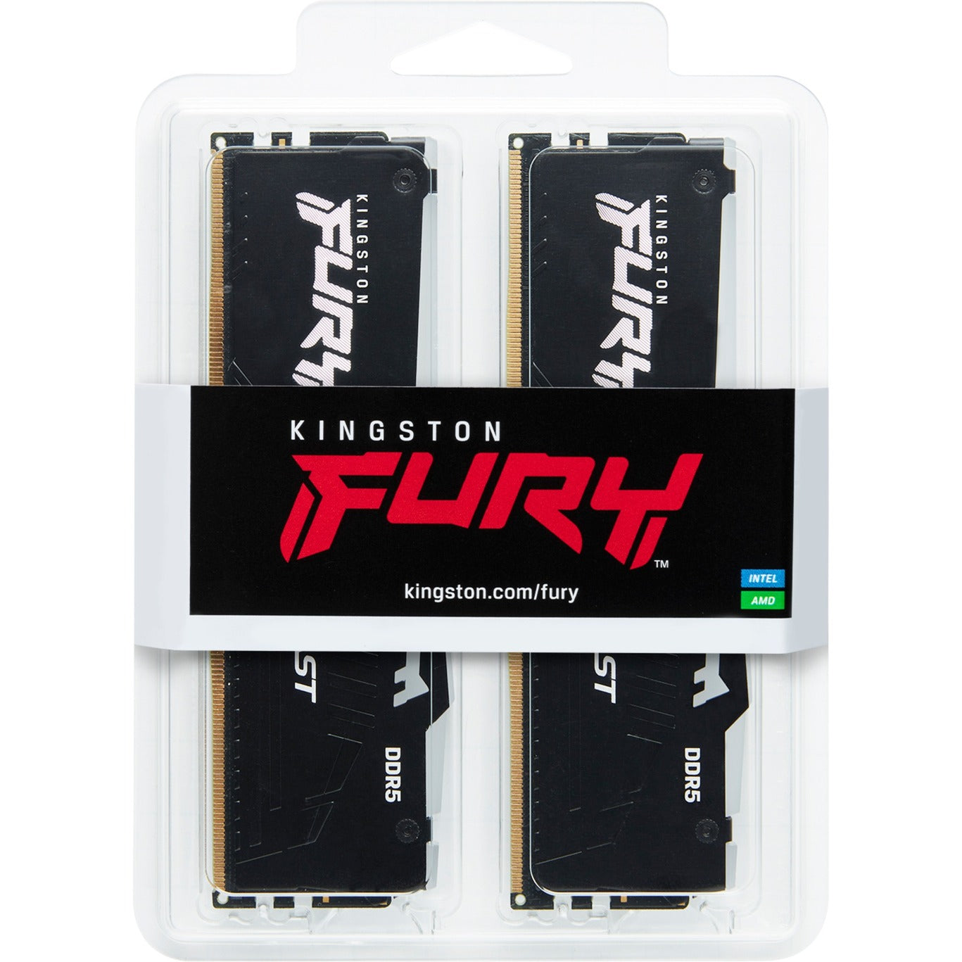 Kingston fury 32 gb ddr5-5600 (2x 16 gb) kit werkgeheugen (zwart, kf556c36bbeak2-32, beast rgb, xmp, expo)