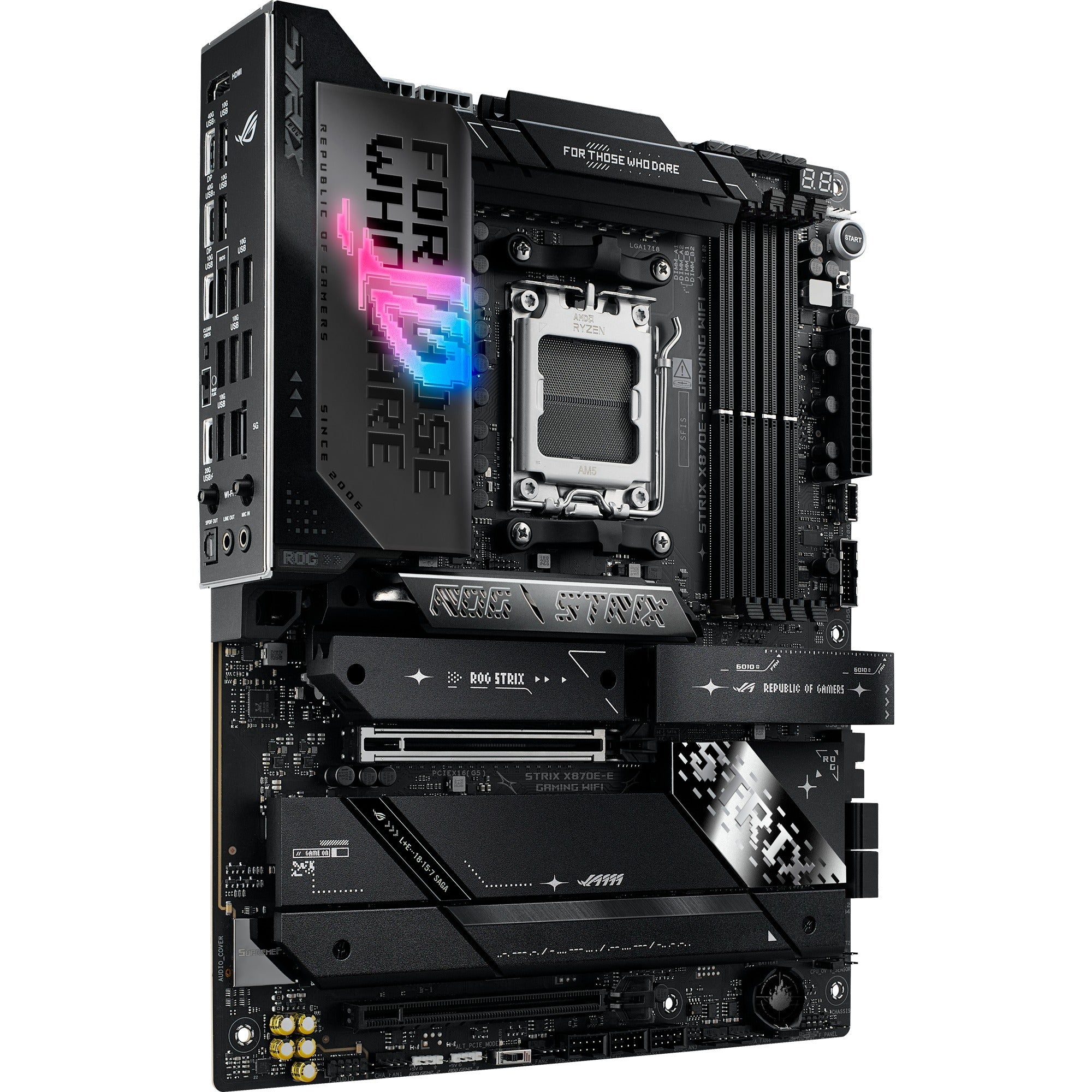 Asus rog strix x870e-e gaming wifi socket am5 moederbord (5gb-lan, wi-fi 7, bt, sound, atx)