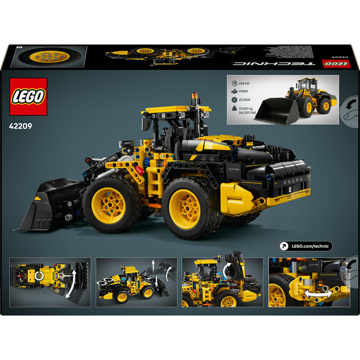 Lego technic volvo l120 electric wiellader speelgoed set - 42209