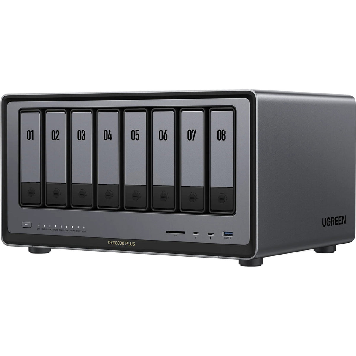 Ugreen nasync dxp8800 plus (grijs, wifi, 2x 10gbe, hdmi, thunderbolt 4 (40 gb s))
