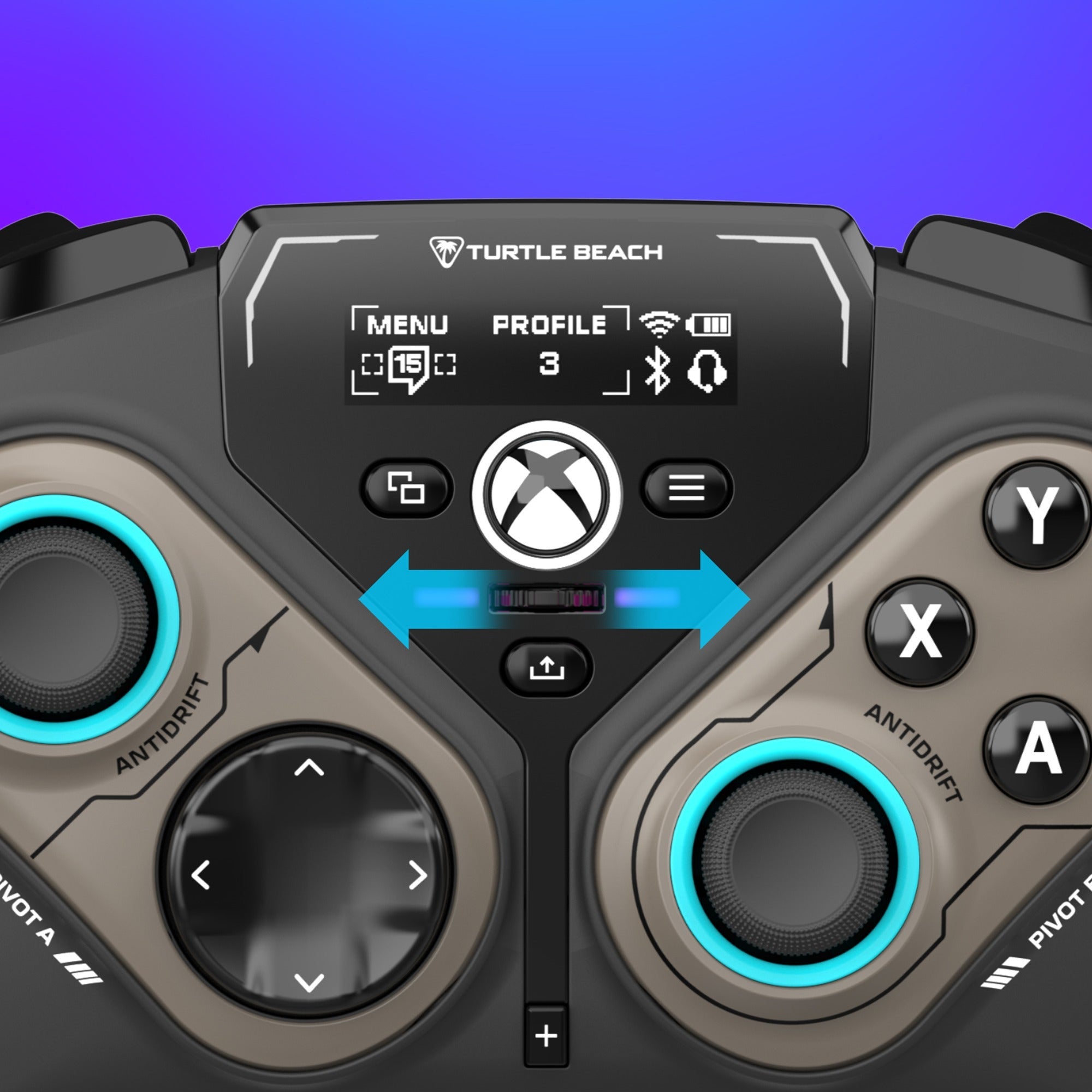 Turtle beach stealth pivot draadloze slimme controller (zwart, 2,4 ghz bluetooth usb, pc, xbox, android)