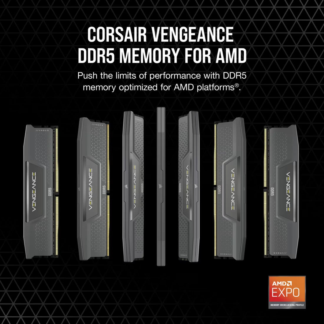 Corsair vengeance 32 gb ddr5-6000 (2x 16 gb) werkgeheugen (zwart, cmk32gx5m2d6000z38, xmp, expo)