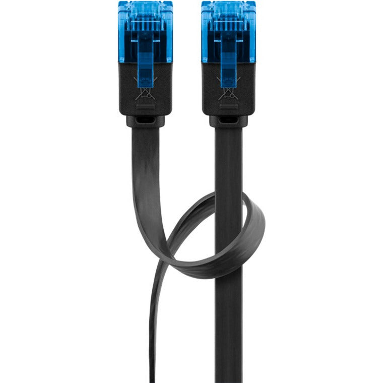Goobay cat 6a flat patch cable u utp, 5 meter kabel (zwart blauw)