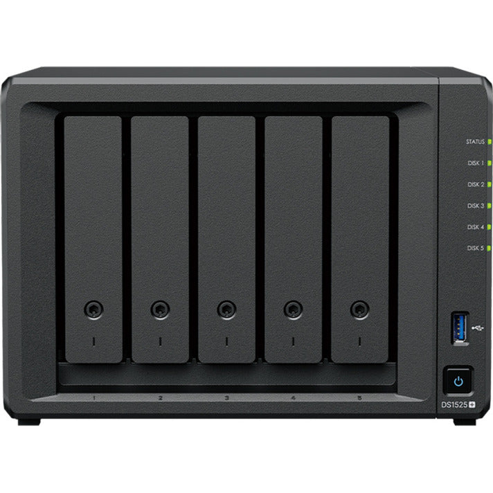 Synology diskstation ds1525+ nas (zwart, 2x lan, usb)