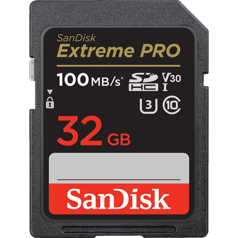 Sandisk extreme pro sdhc 32 gb geheugenkaart (zwart, uhs-i, class 10, u3, v30)
