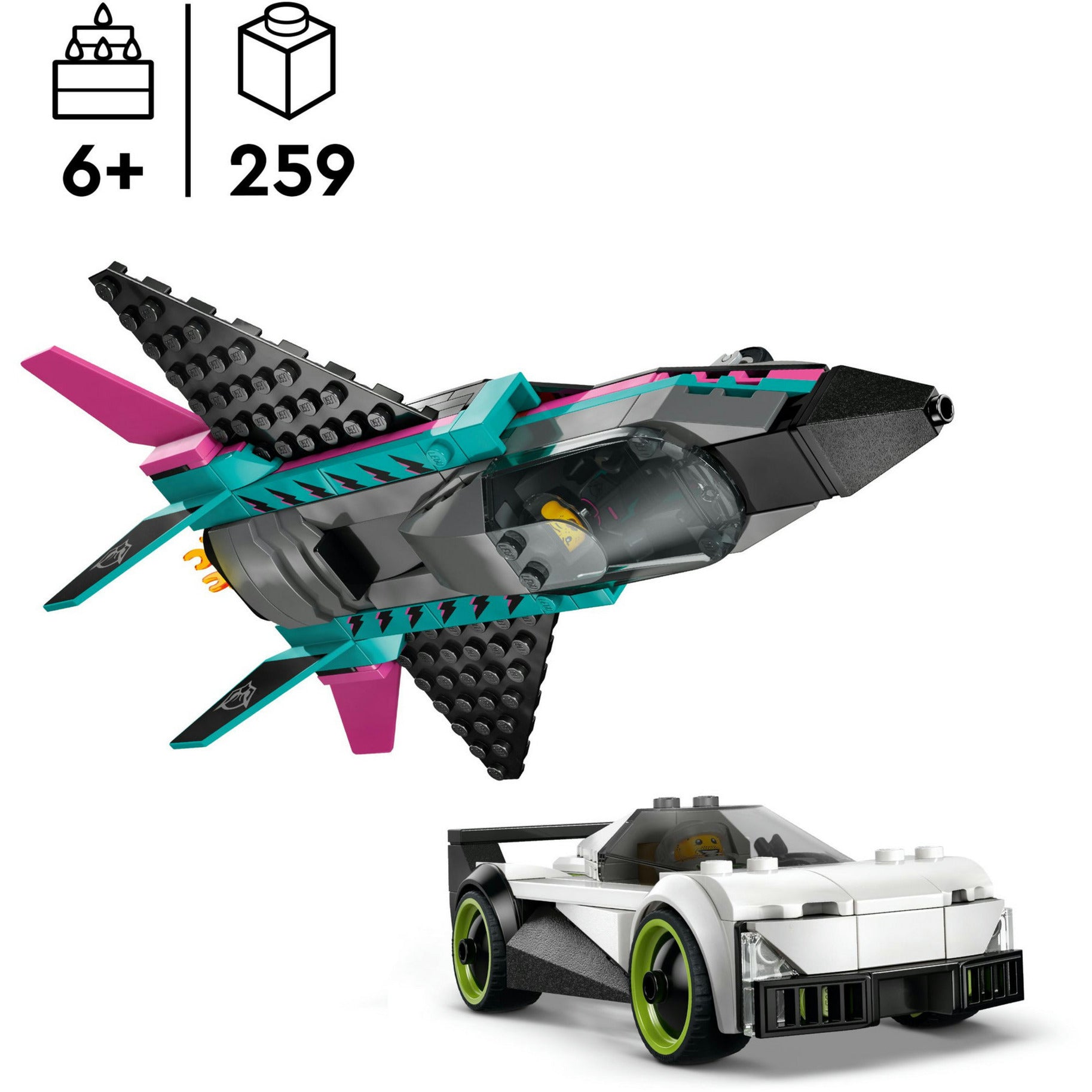 Lego city great vehicles - 60489 - straalvliegtuig vs. sportauto