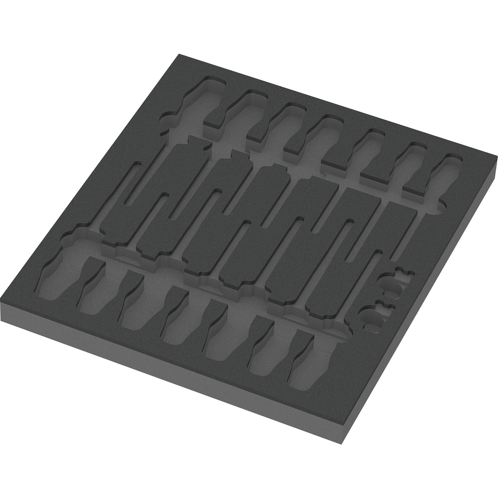 Wera 9811 schuimrubberen inzetstuk voor vde schroevendraaiers set 1, zonder gereedschap inlay (zwart grijs)