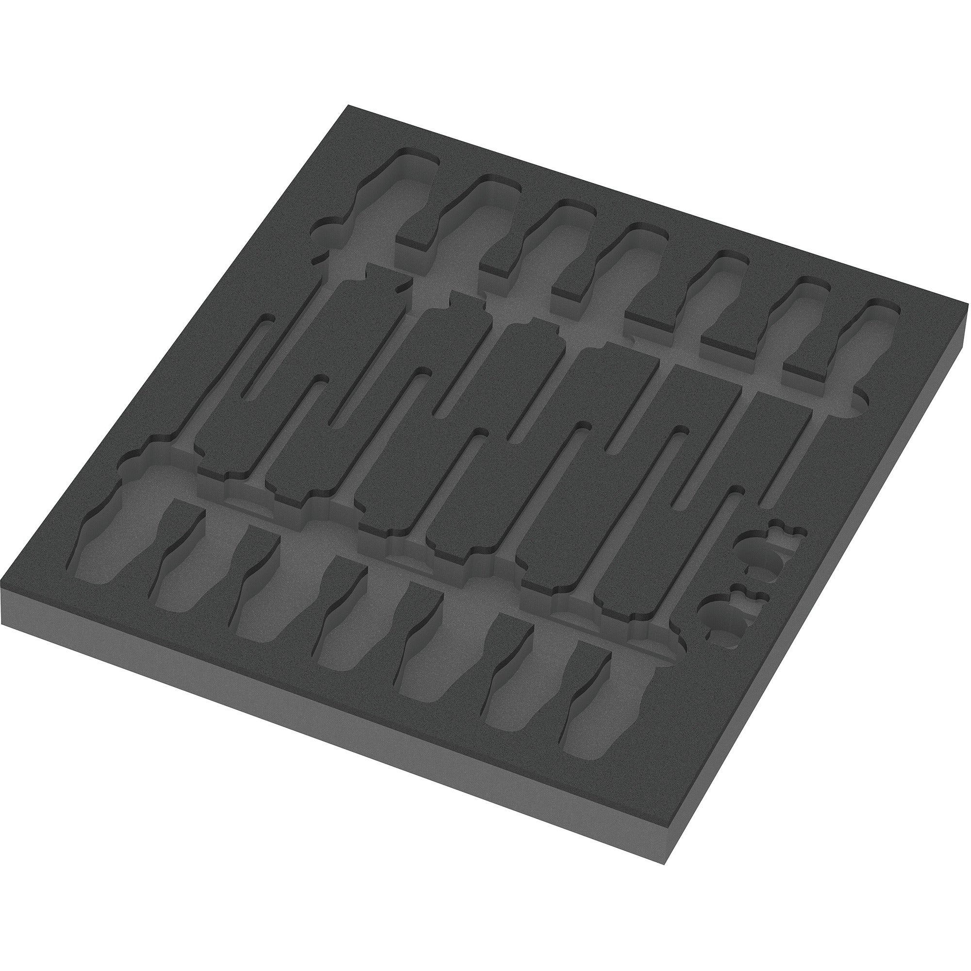 Wera 9811 schuimrubberen inzetstuk voor vde schroevendraaiers set 1, zonder gereedschap inlay (zwart grijs)