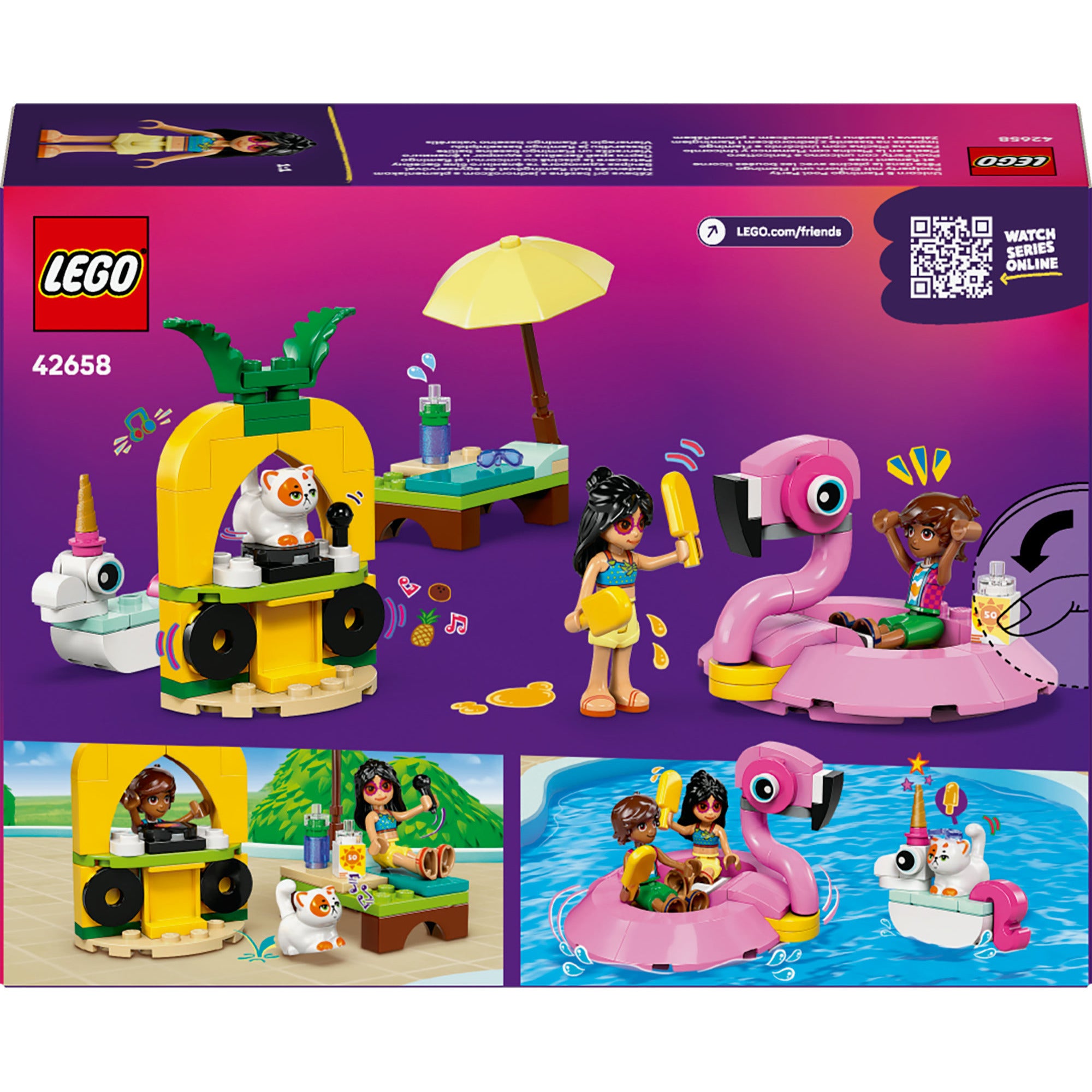 Lego 42658 Friends zwembadfeestje met flamingo en eenhoorn