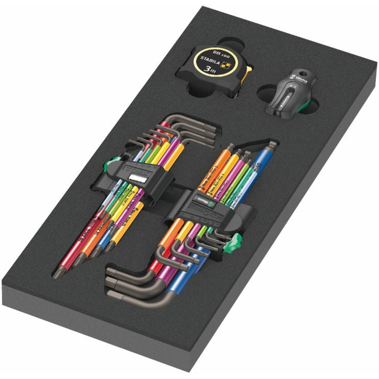 Wera 9700 tool rebel werkplaatswagen 1, 94-delig gereedschapswagen (zwart, incl. 4 schuimrubber inzetstukken met gereedschap)