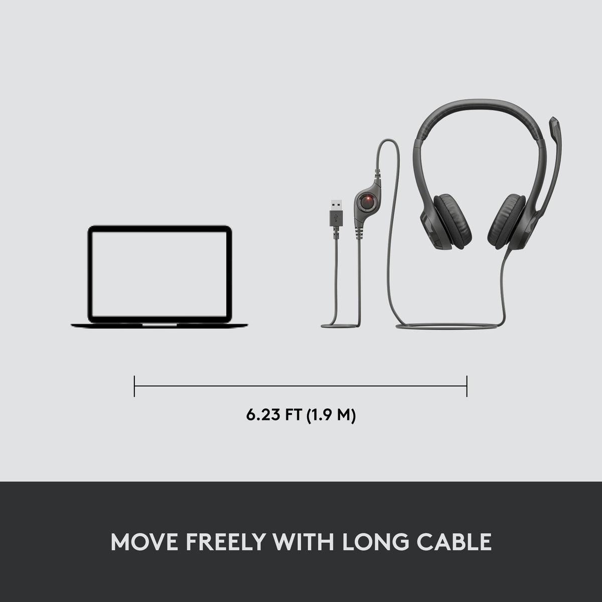Headset logitec h390 usb zwart