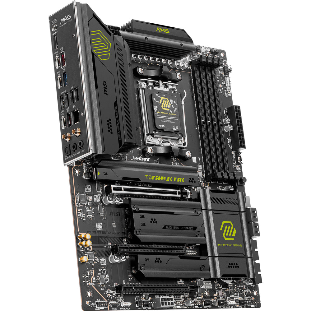 Msi mag b850 tomahawk max wifi socket am5 moederbord (raid, 5gb-lan, wi-fi 7, bt, sound, atx)