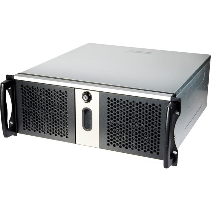 Chenbro rm42300 rack behuizing (zwart zilver | 2x usb-a 3.2 (5 gbit s))