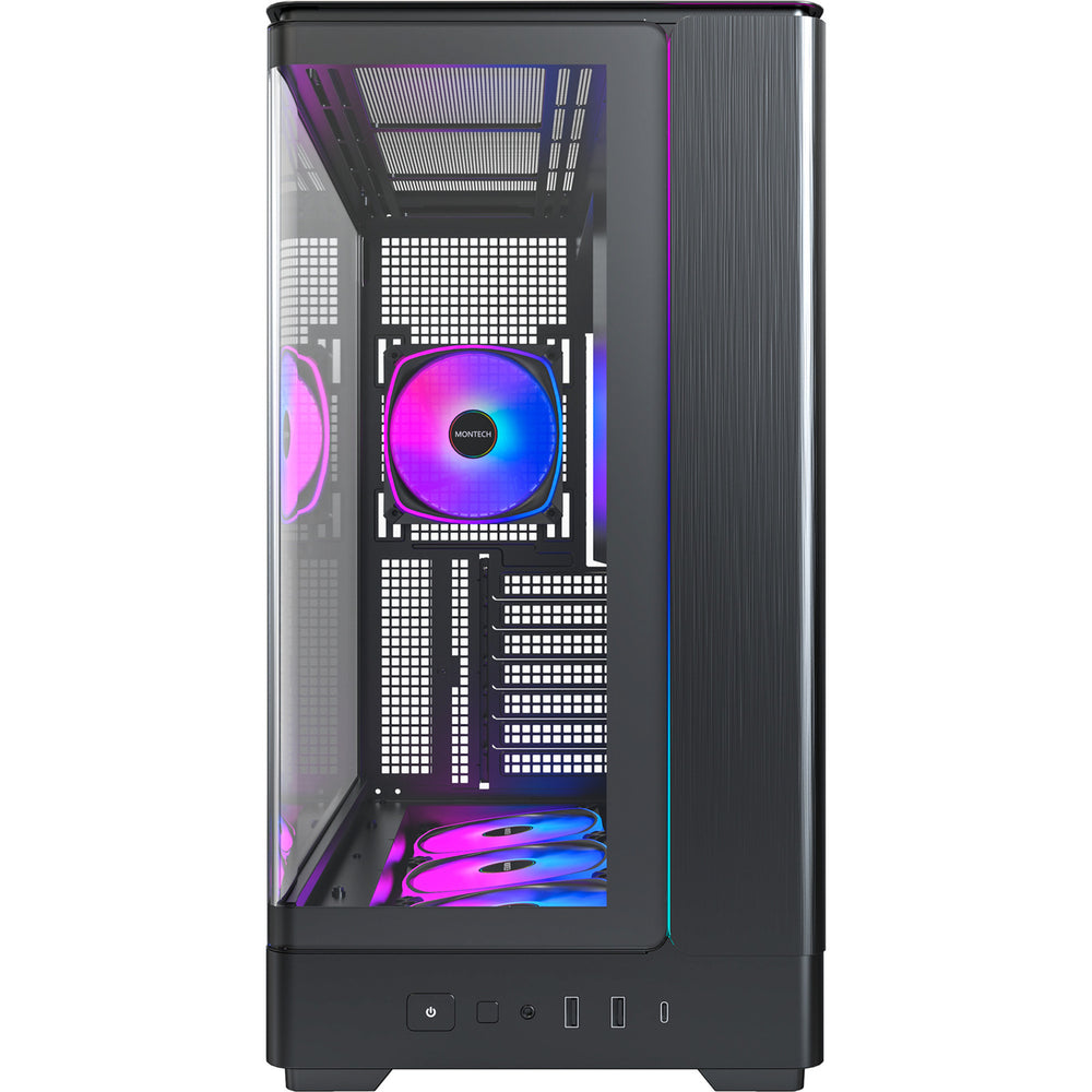 Montech king 45 pro midi tower behuizing (zwart | 2x usb-a | 1x usb-c | rgb | window)