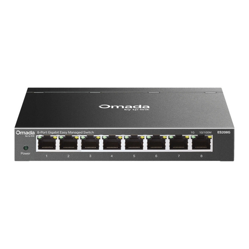 Tp-link omada es208g 8-poort gigabit easy managed switch (zwart)