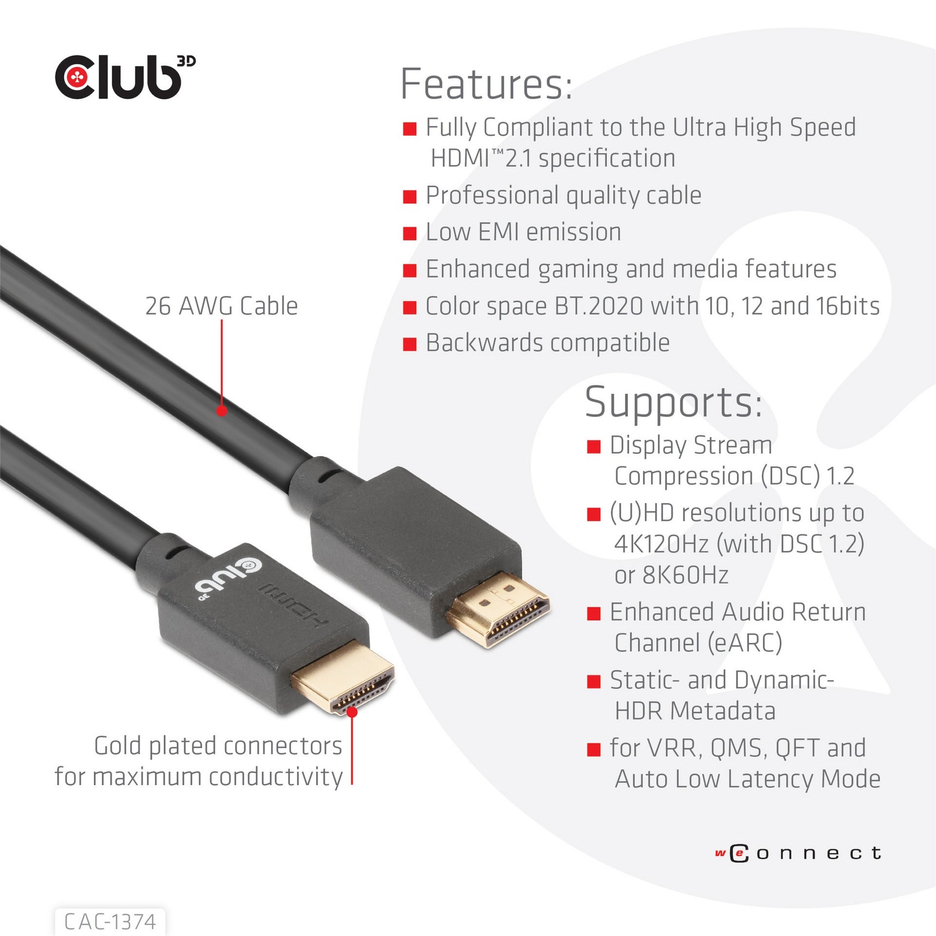 Club 3D Club 3D Ultrahoge snelheid HDMI 2.1