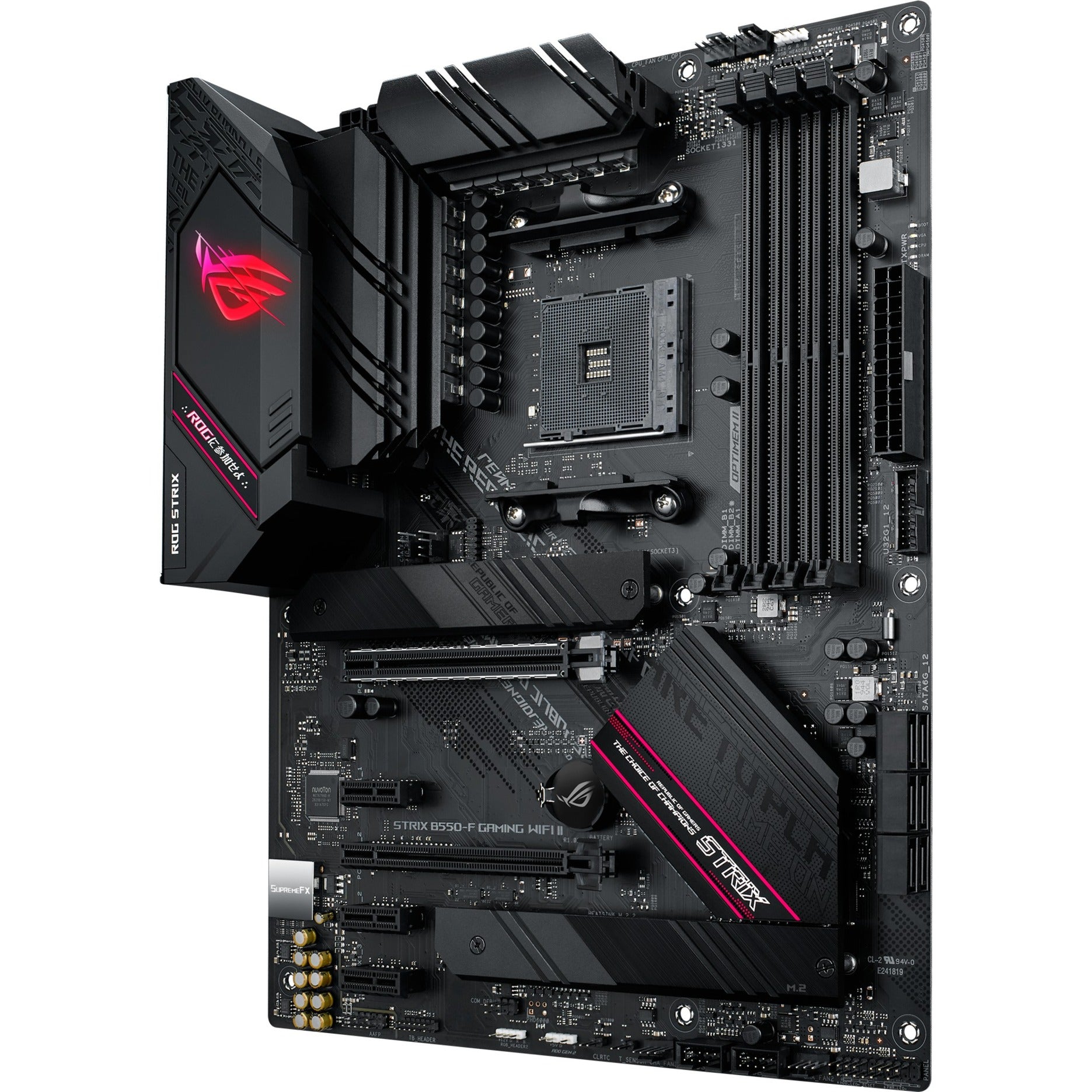 Asus rog strix b550-f gaming wi-fi ii socket am4 moederbord (zwart, raid, gb-lan, wi-fi 6, bt, sound, atx)