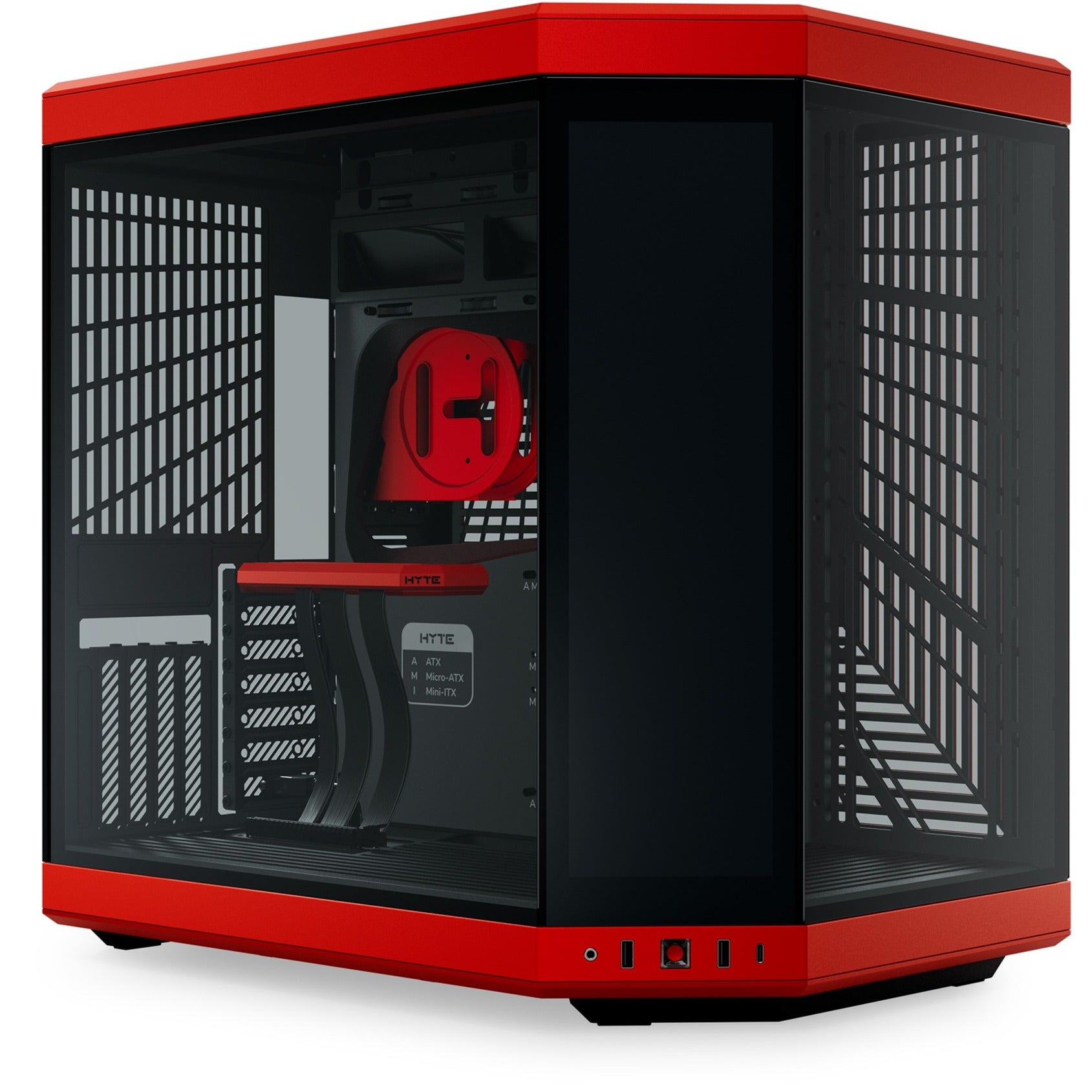 Hyte y70 touch infinite midi tower behuizing (zwart | 2x usb-a | 1x usb-c | tempered glass)