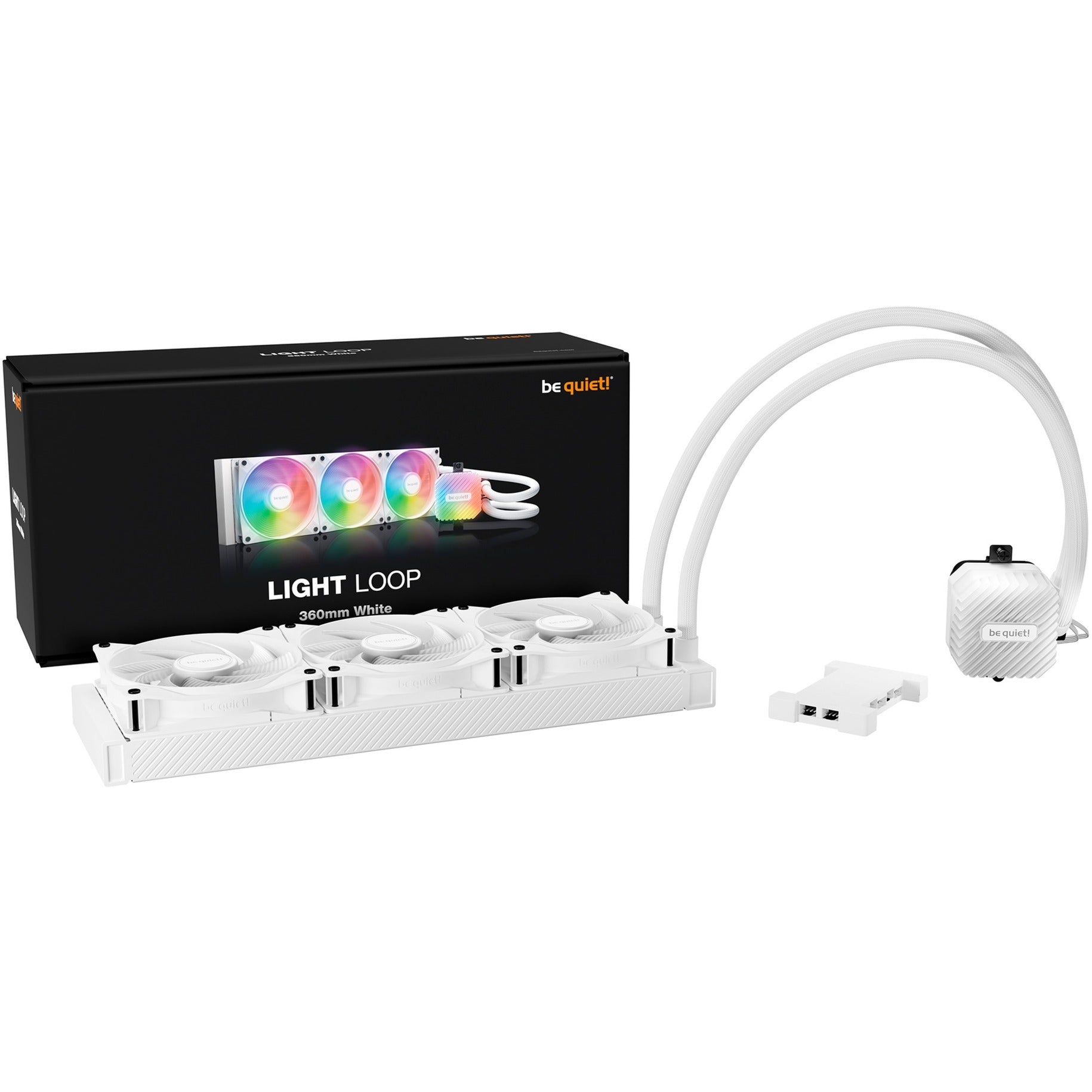 Be quiet! light loop 360 argb waterkoeling (wit, 4-pins pwm fan-connector)