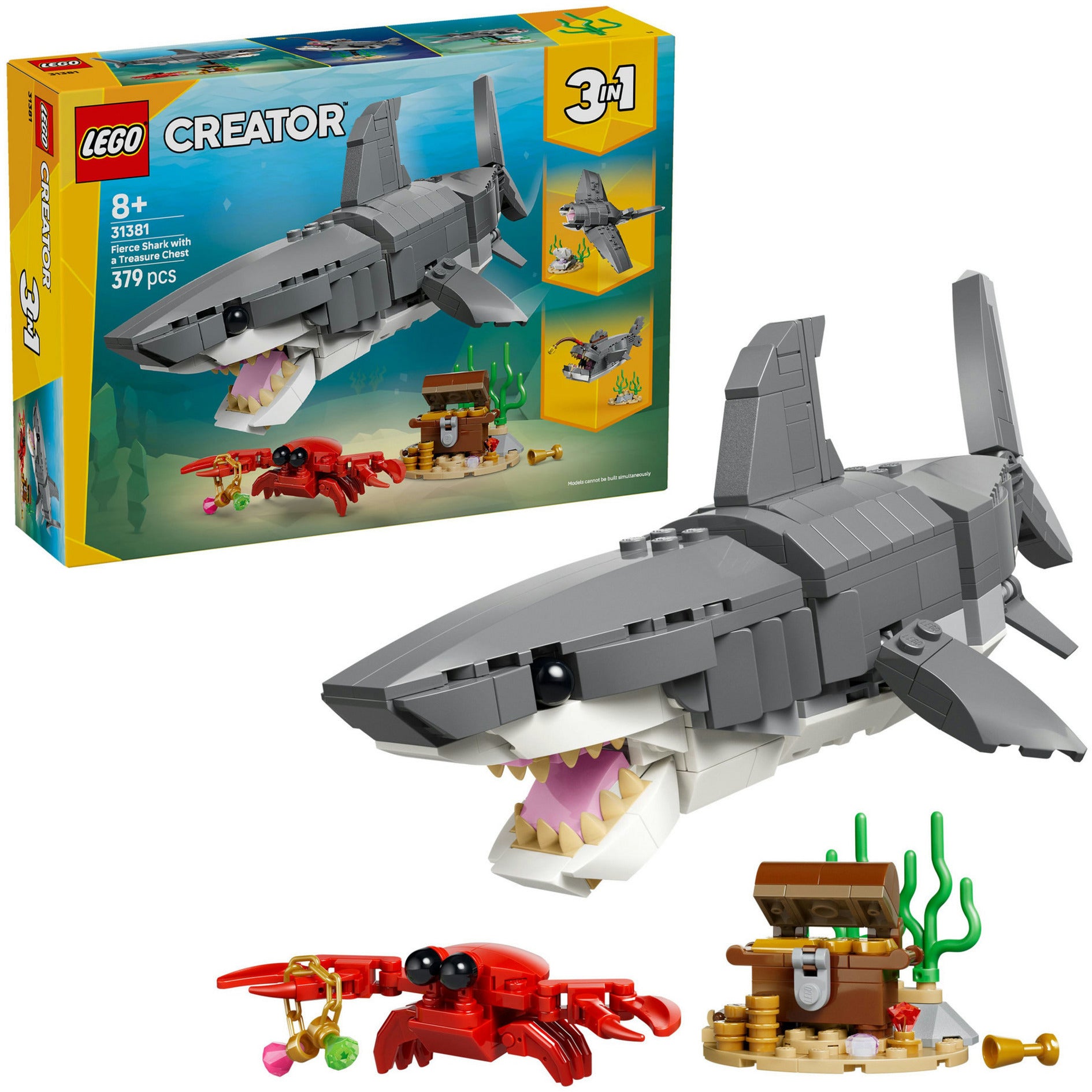 Lego woeste haai met schatkist constructiespeelgoed (31381)