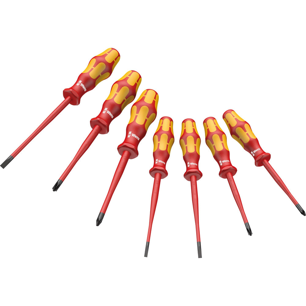 Wera 160 iss 7 schroevendraaierset kraftform plus serie 100 (rood geel, 7-delig)