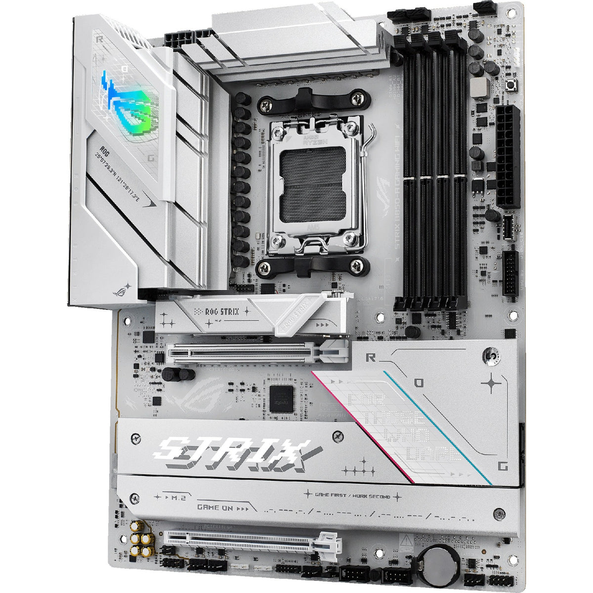 Asus rog strix b850-a gaming wifi socket am5 moederbord (wit, 2.5gb-lan, wi-fi 7, bt, sound, atx)