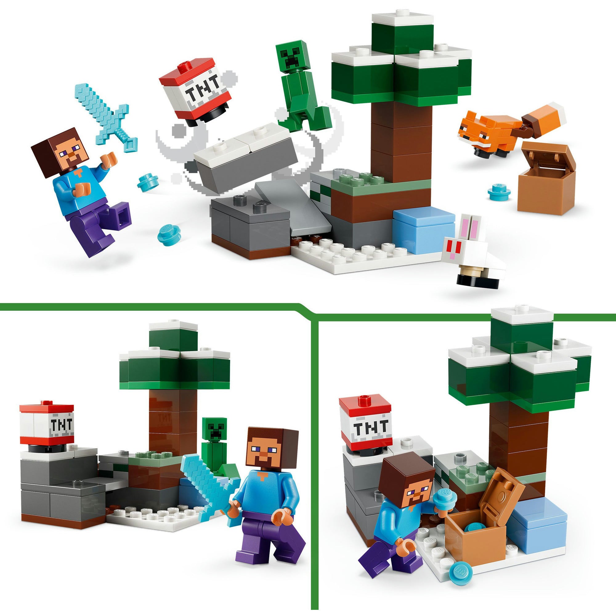 Lego minecraft steve's taiga-avontuur videogame bouwpakket voor kinderen - 21583