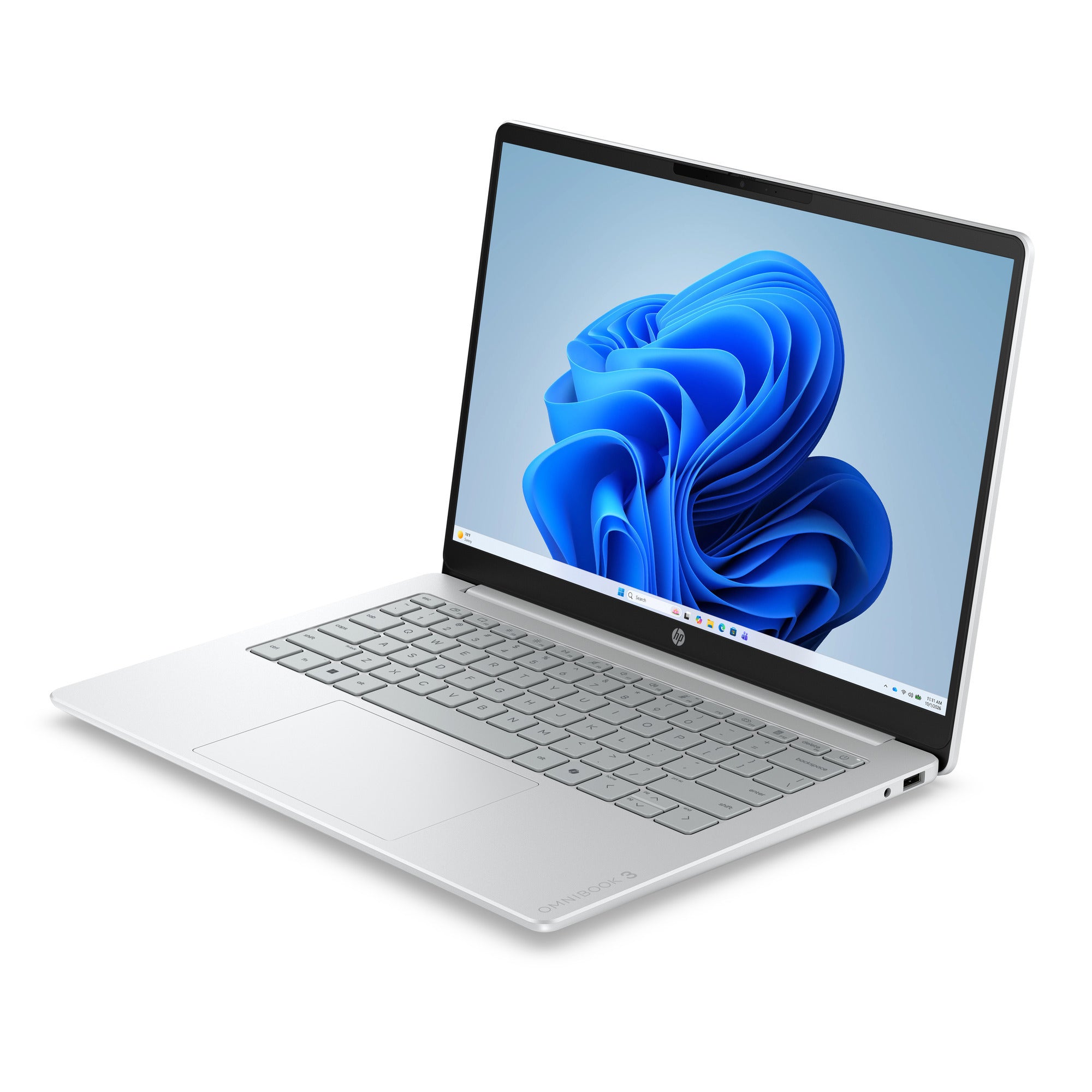 Hp omnibook 3 laptop ai 14-ht0013ndx (e10k5ea) 14 laptop (zilver | core 3 304 | intel graphics | 8 gb | 512 gb ssd)