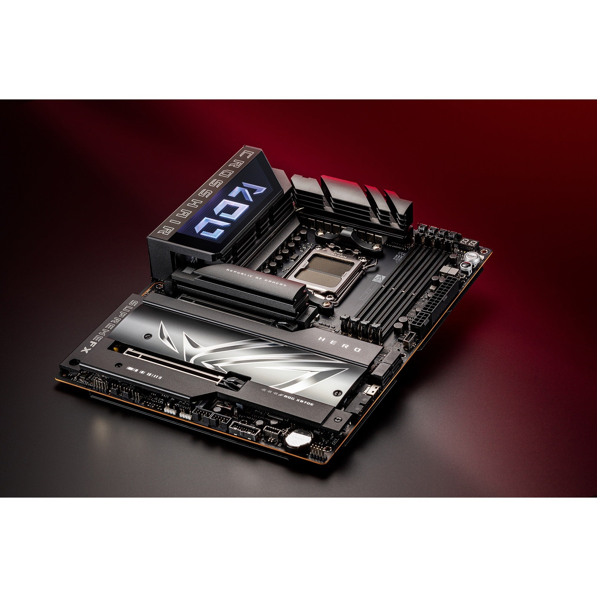 Asus rog crosshair x870e hero socket am5 moederbord (raid, 5gb-lan, 2,5gb-lan, wi-fi 7, bt, sound, atx)