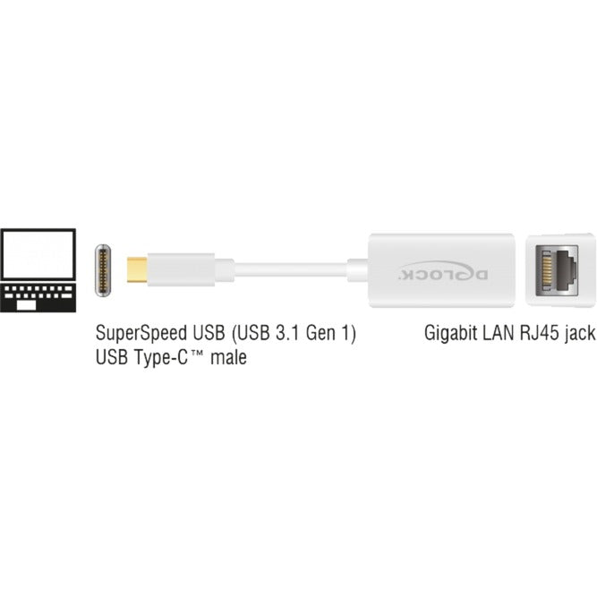 DeLOCK DeLOCK SuperSpeed ​​USB-C (USB 3.1 Gen 1) mannelijk > Gigabit LA
