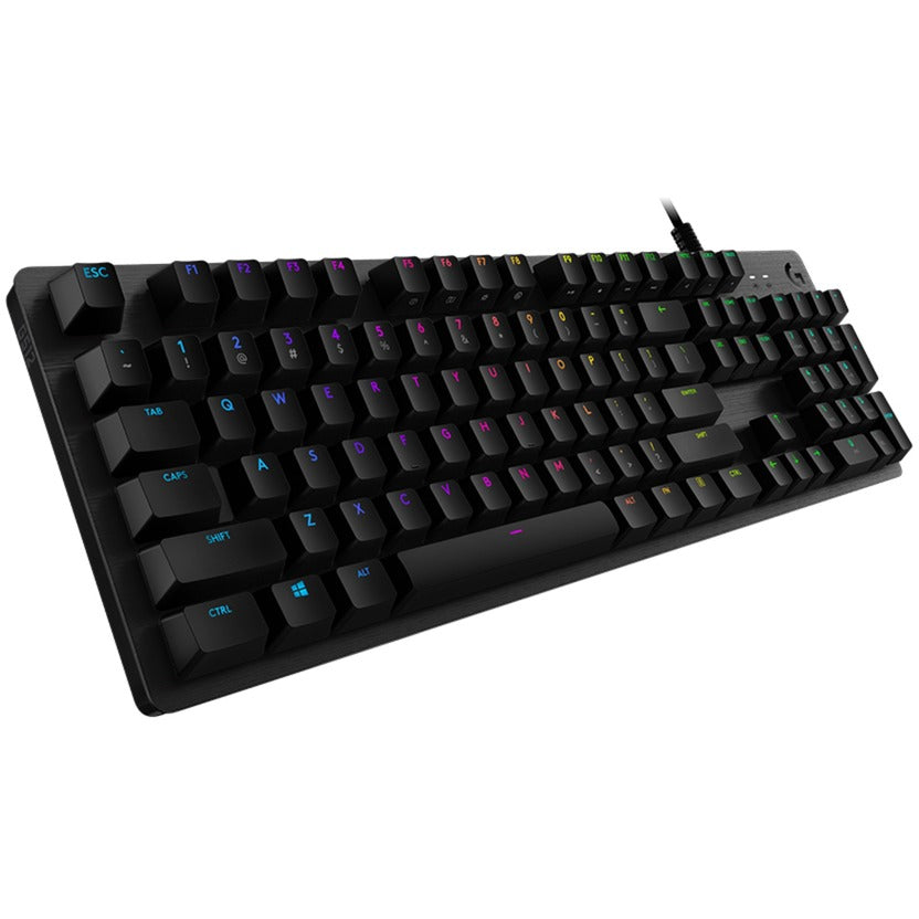 Logitech g512 carbon lightsync rgb mechanical gaming keyboard (zwart, us-international lay-out (qwerty), gx brown, 100%, rgb leds)